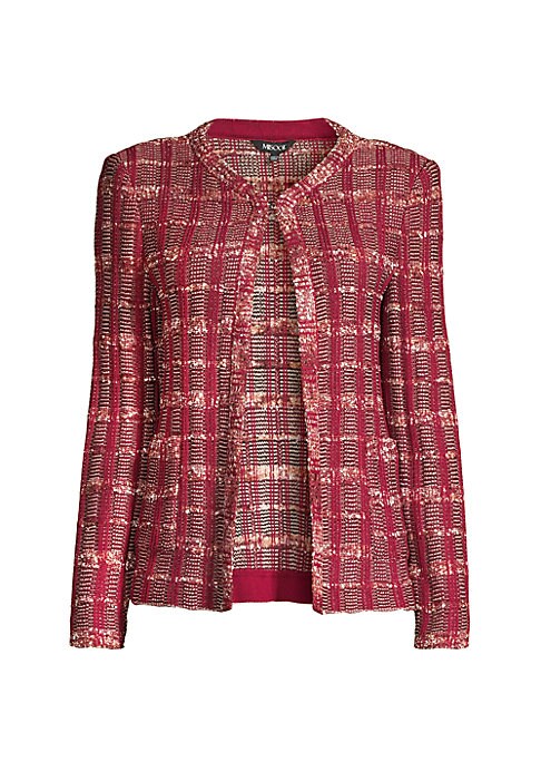 Chic Plaid Knit Jacket