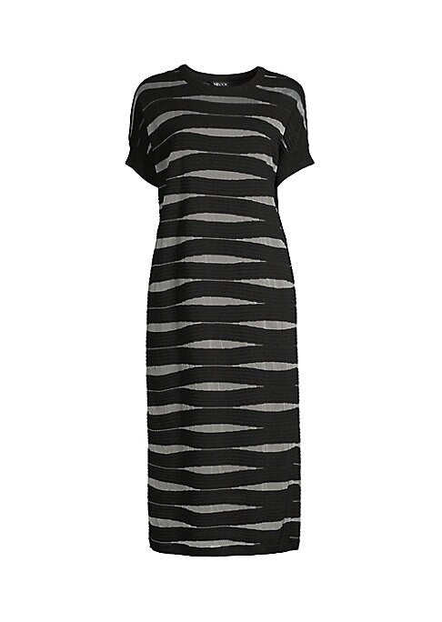 Textured Striped Midi Dress