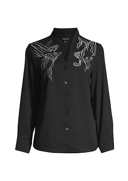 Scrolling Design Crepe Top