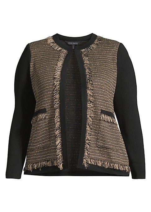 Fringed Tweed Knit Jacket