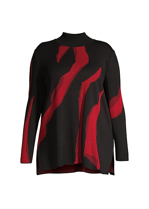 Abstract Print Turtleneck Tunic