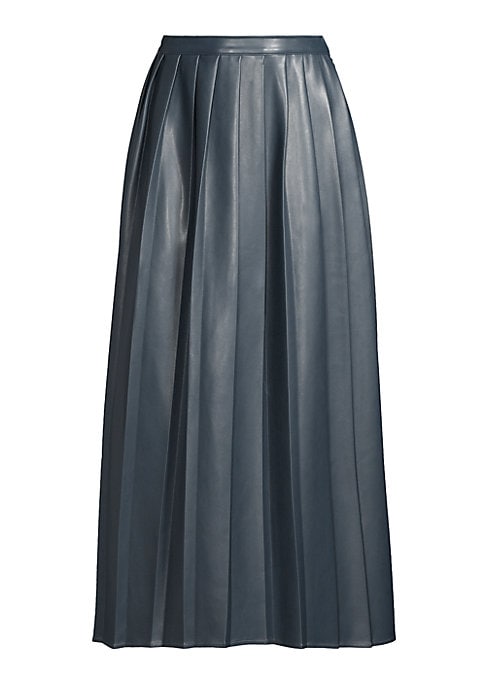 Chic Pleated Leather Skirt