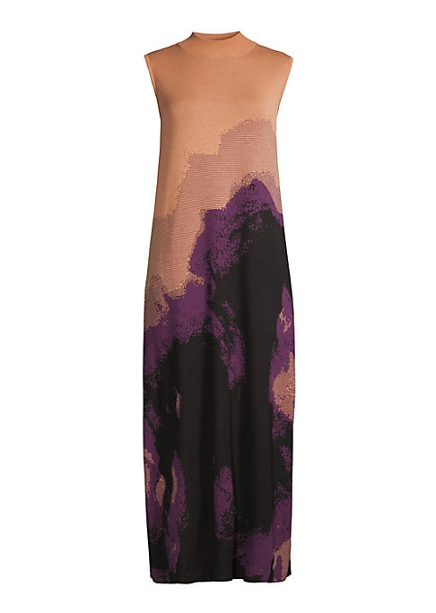 Colorblock Knit Midi-Dress
