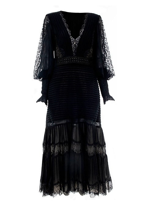 Embroidered Lace Midi Dress