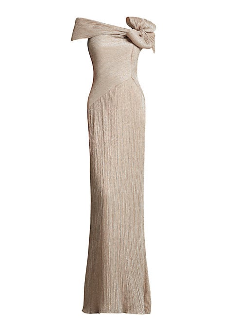 Chic Metallic Bow Dress