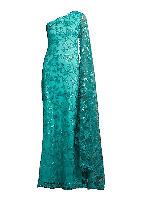 Glamorous Lace Cape Gown