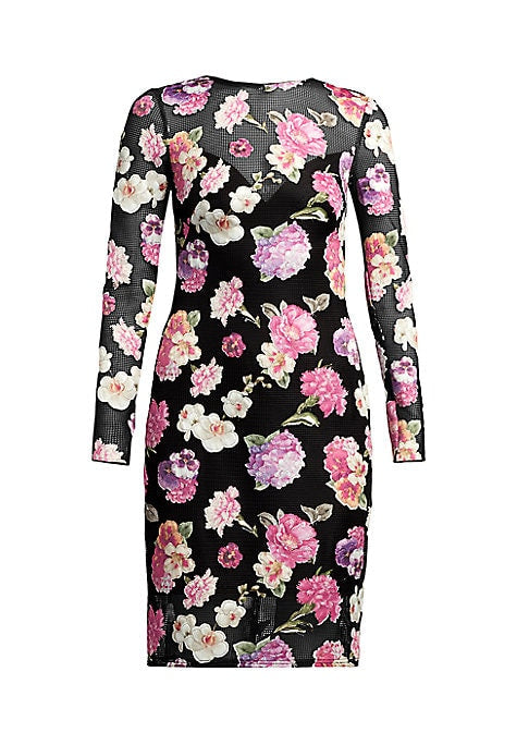 Floral Mesh Mini Dress