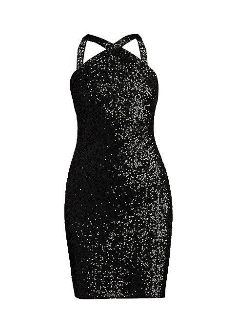 Sequined Glam Halter Dress