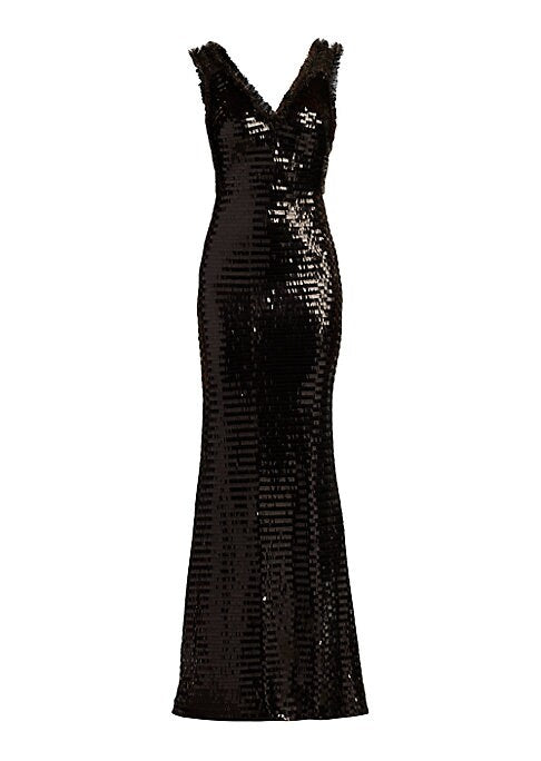 Ruffled Sequin Glam Gown