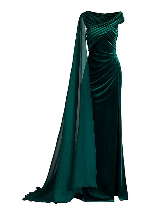 Elegant Velvet Drape Dress