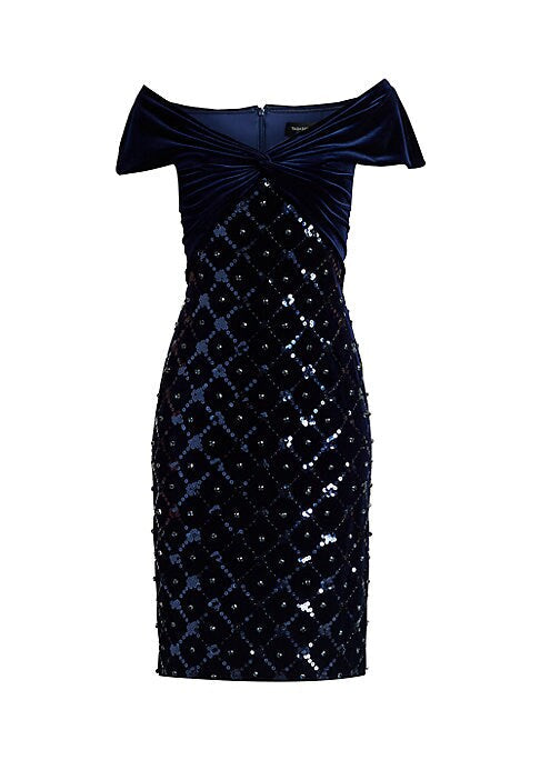 Glistening Velvet Sheath Dress
