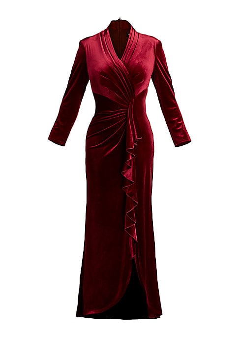 Ruffled Velvet Elegance Gown