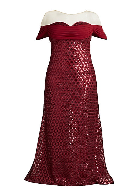 Glimmering Off-Shoulder Elegance