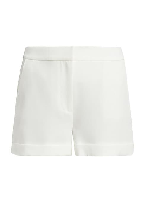 Textured Cuffed Crepe Shorts
