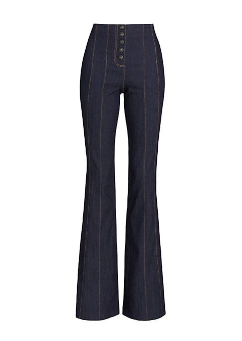 Flared Contrast Stitch Jeans