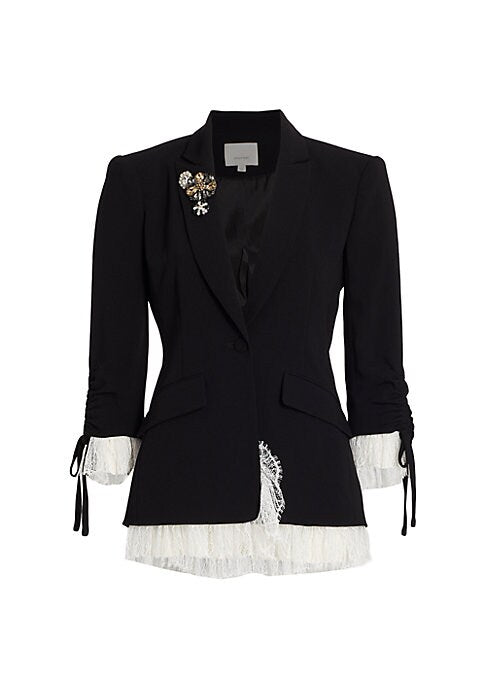 Lace Trim Chic Blazer