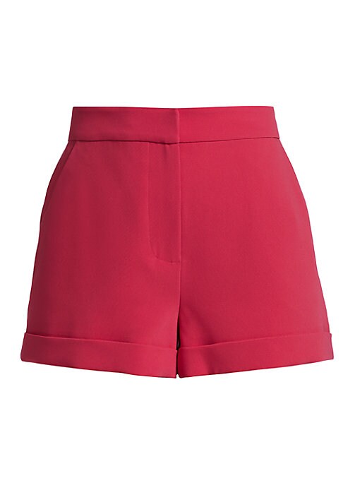 Textured Cuffed Crepe Shorts