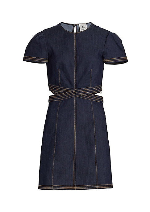 Chic Criss-Cross Denim Dress