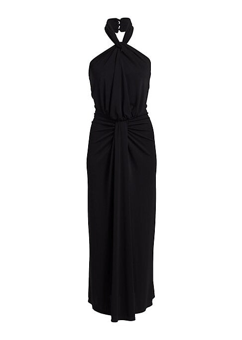 Draped Halter Maxi Gown