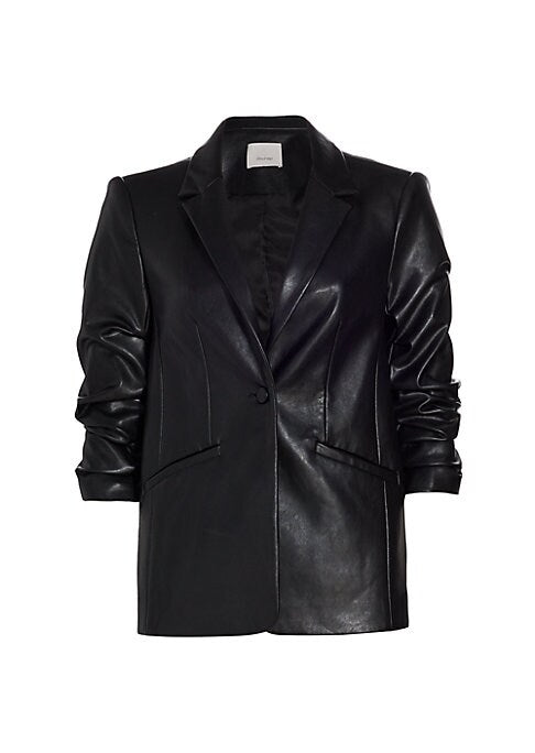 Chic Vegan Leather Blazer