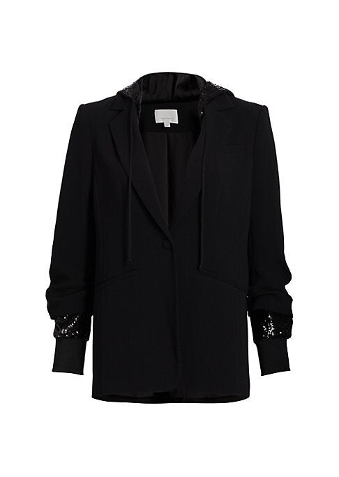 Glam Hooded Sequin Blazer