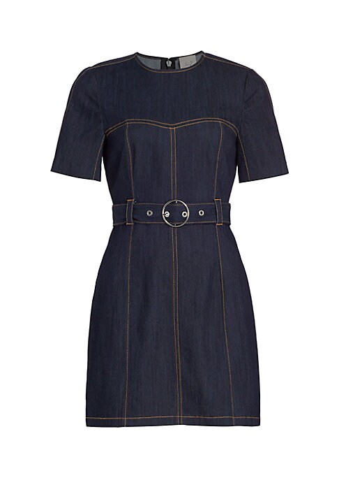 Trendy Denim Belt Dress