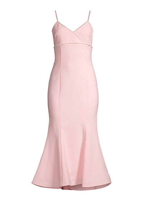 Pearl Trim Midi Dress