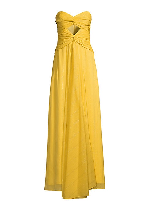 Metallic Pleats Gown
