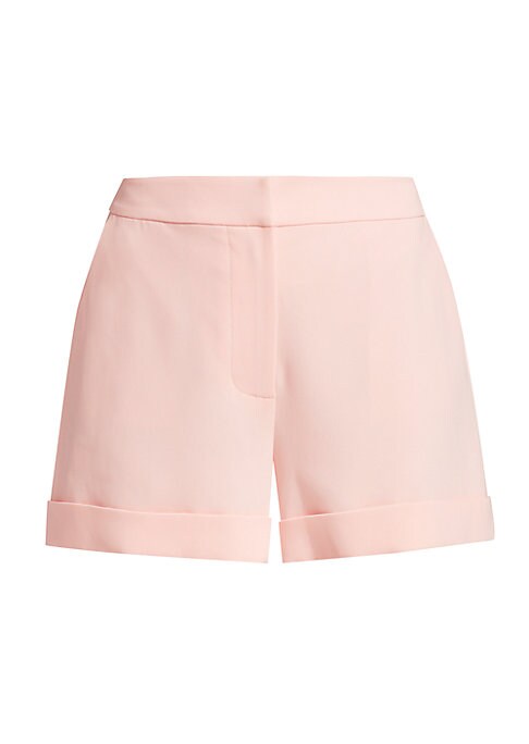 Textured Cuffed Crepe Shorts
