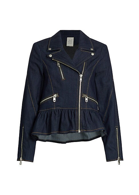Chic Peplum Denim Jacket