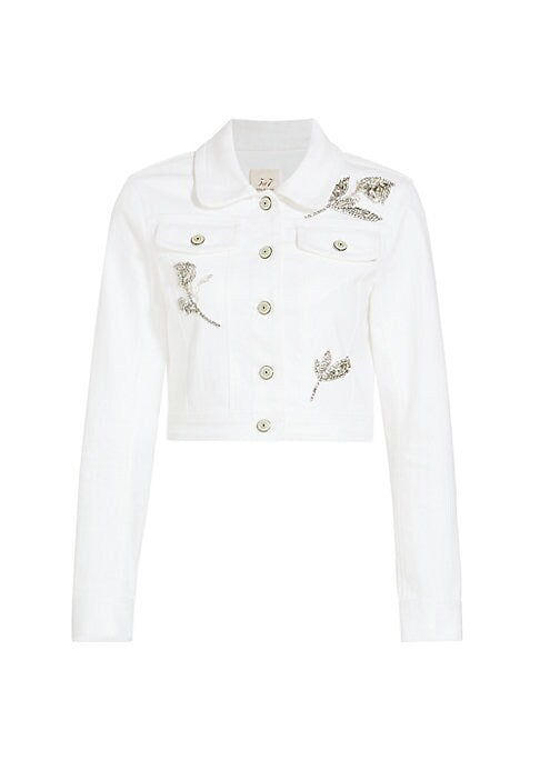 Embellished Denim Crop Jacket