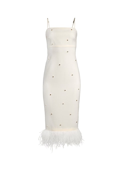 Feathered Glam Midi Dress