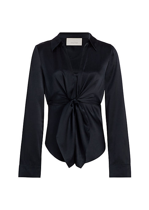 Silk Tie-Front Blouse