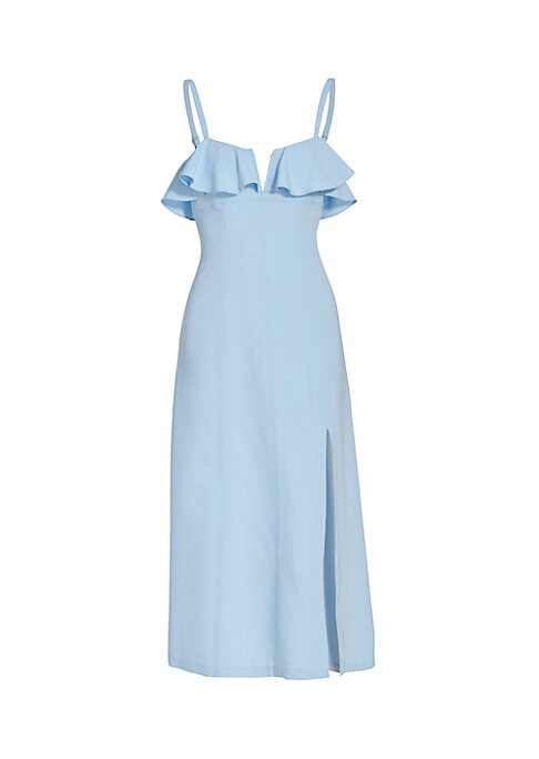 Ruffled A-Line Midi Dress