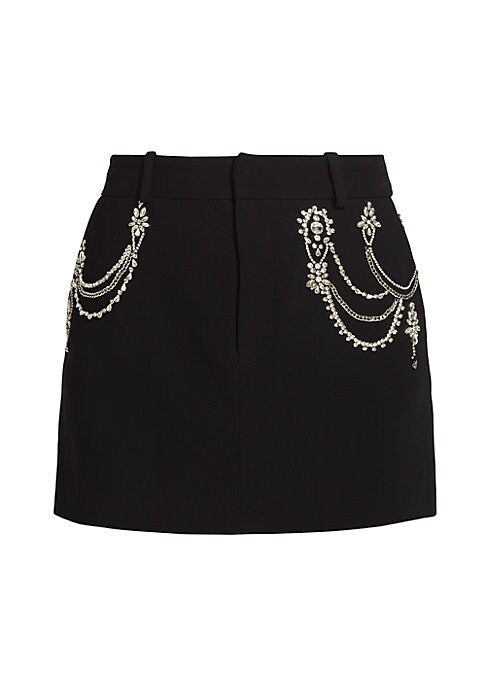 Rhinestone Glam Mini Skirt