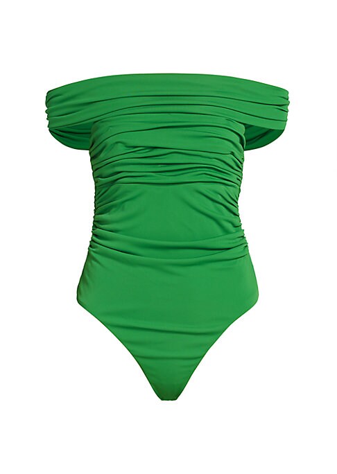 Ruched Off-Shoulder Bodysuit