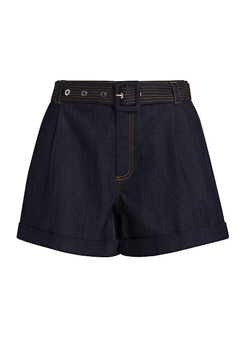 Chic Denim Belted Shorts
