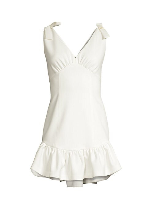 V-Neck Flounce Mini Dress