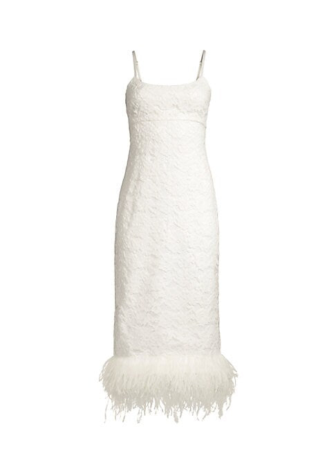 Floral Feather Elegance Dress