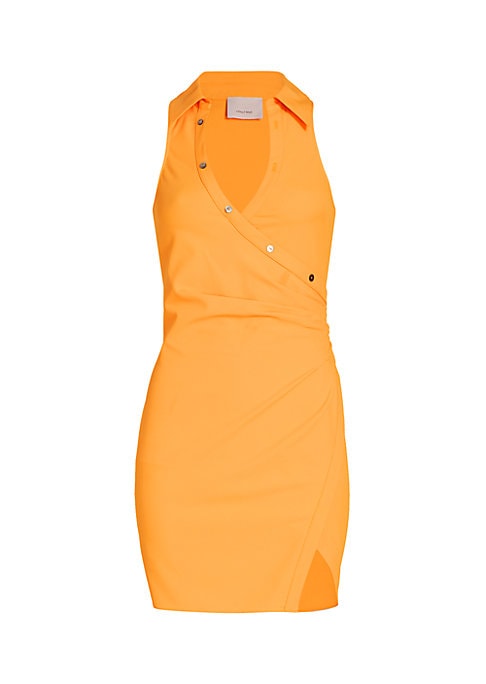 Buttoned Surplice Dress