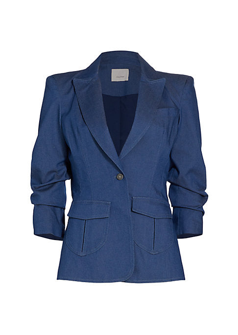 Ruched Sleeve Blazer