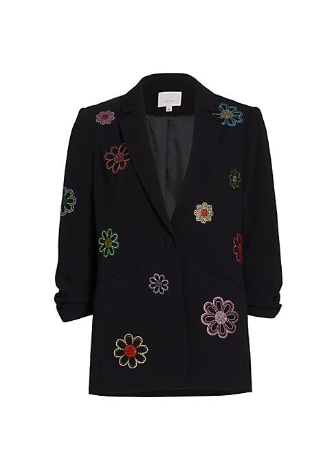 Rhinestone Floral Blazer