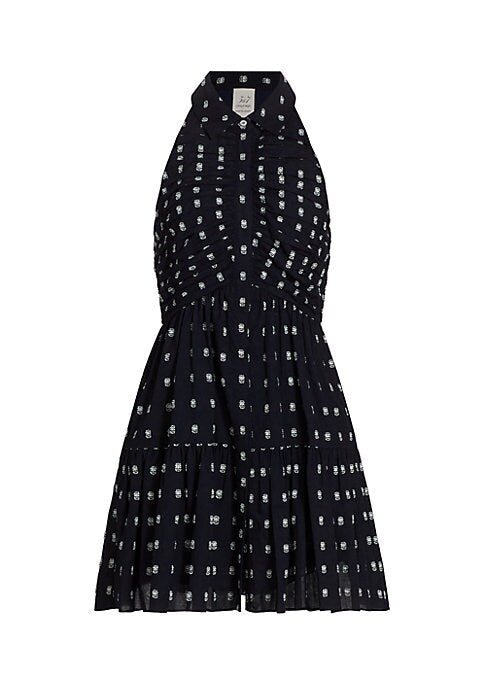 Graphic Tiered Halterneck Dress