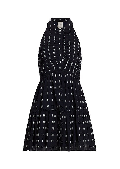 Graphic Tiered Halterneck Dress