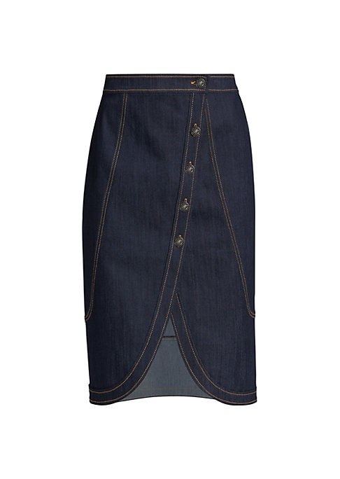 Asymmetric Denim Skirt