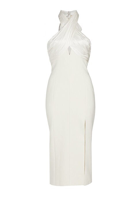 Satin Slit Midi Dress