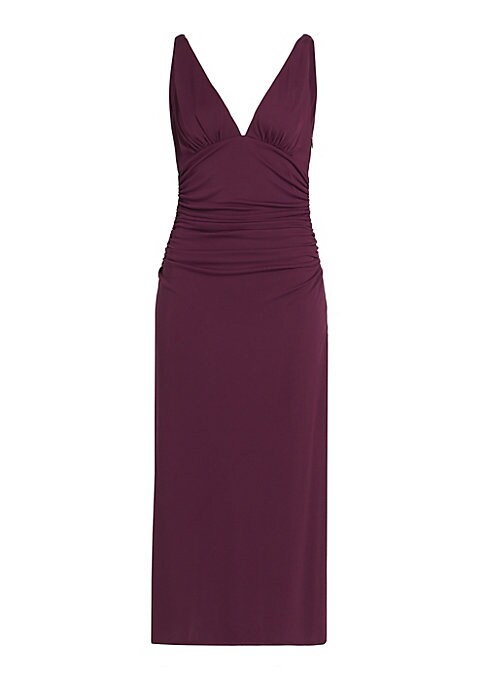 Vibrant Plunge Midi Dress