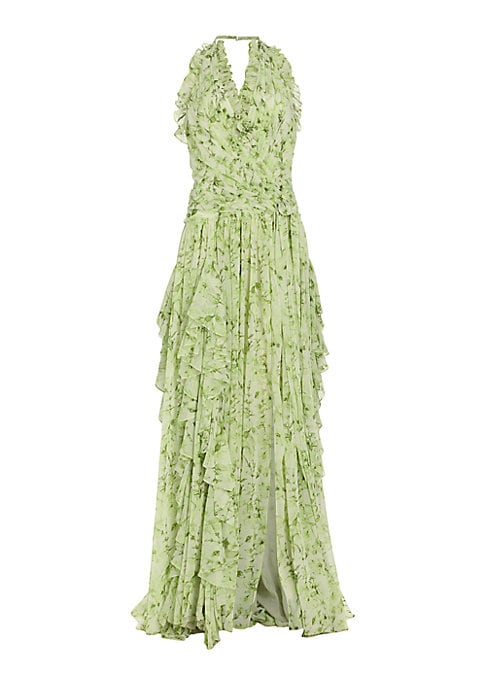 Floral Chiffon Ruffle Dress