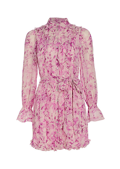 Floral Ruffle Chiffon Dress