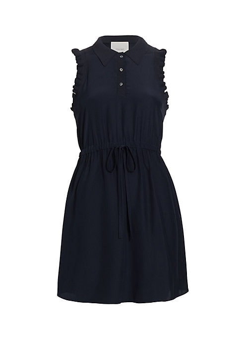 Silk Ruffle Polo Dress
